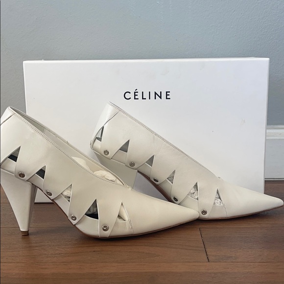 Celine White Heels - Picture 2 of 4